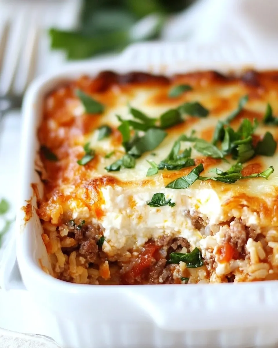 Easy Pasteln de Arroz (Cheesy Beef and Rice Casserole) recipe photo