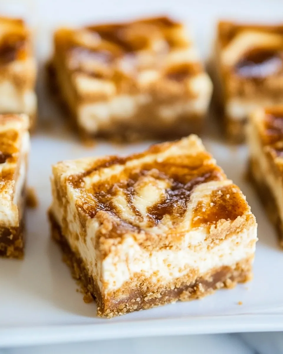 Delicious Peanut Butter-Swirled Cheesecake Bars with Brown Sugar-Graham Cracker Crust shot