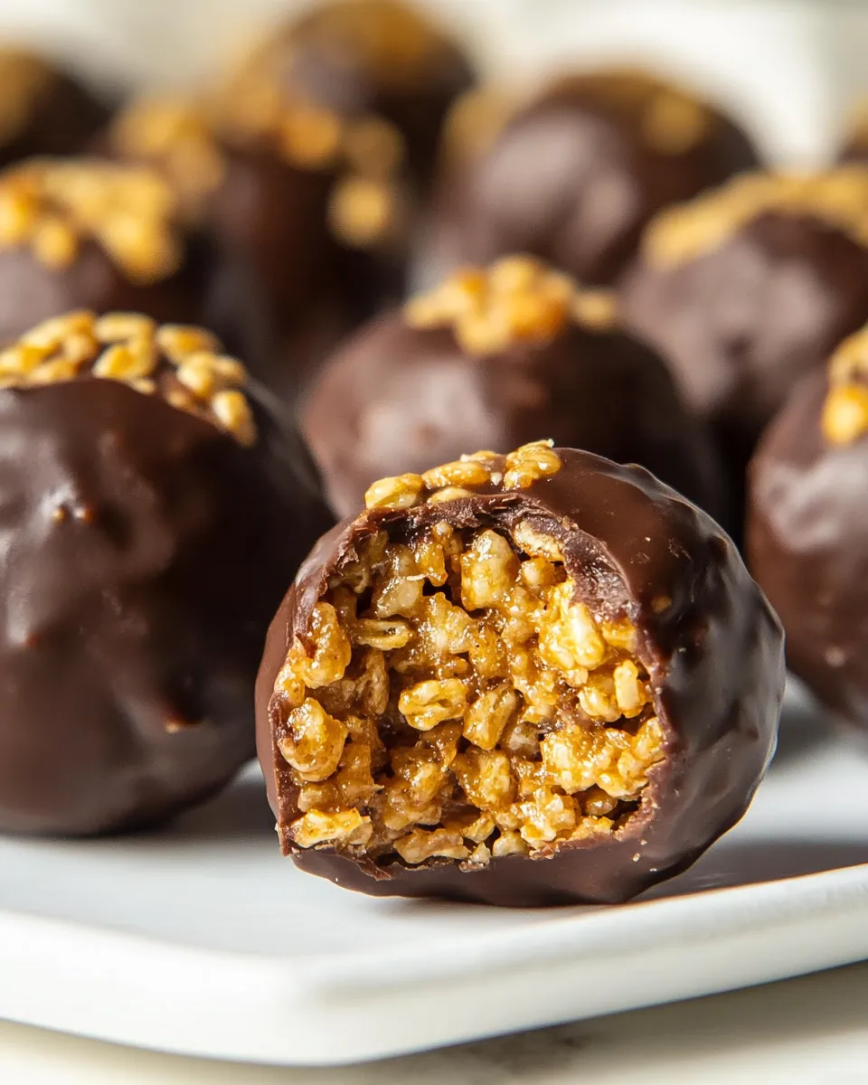 Delicious Peanut Butter Balls with Rice Krispies shot