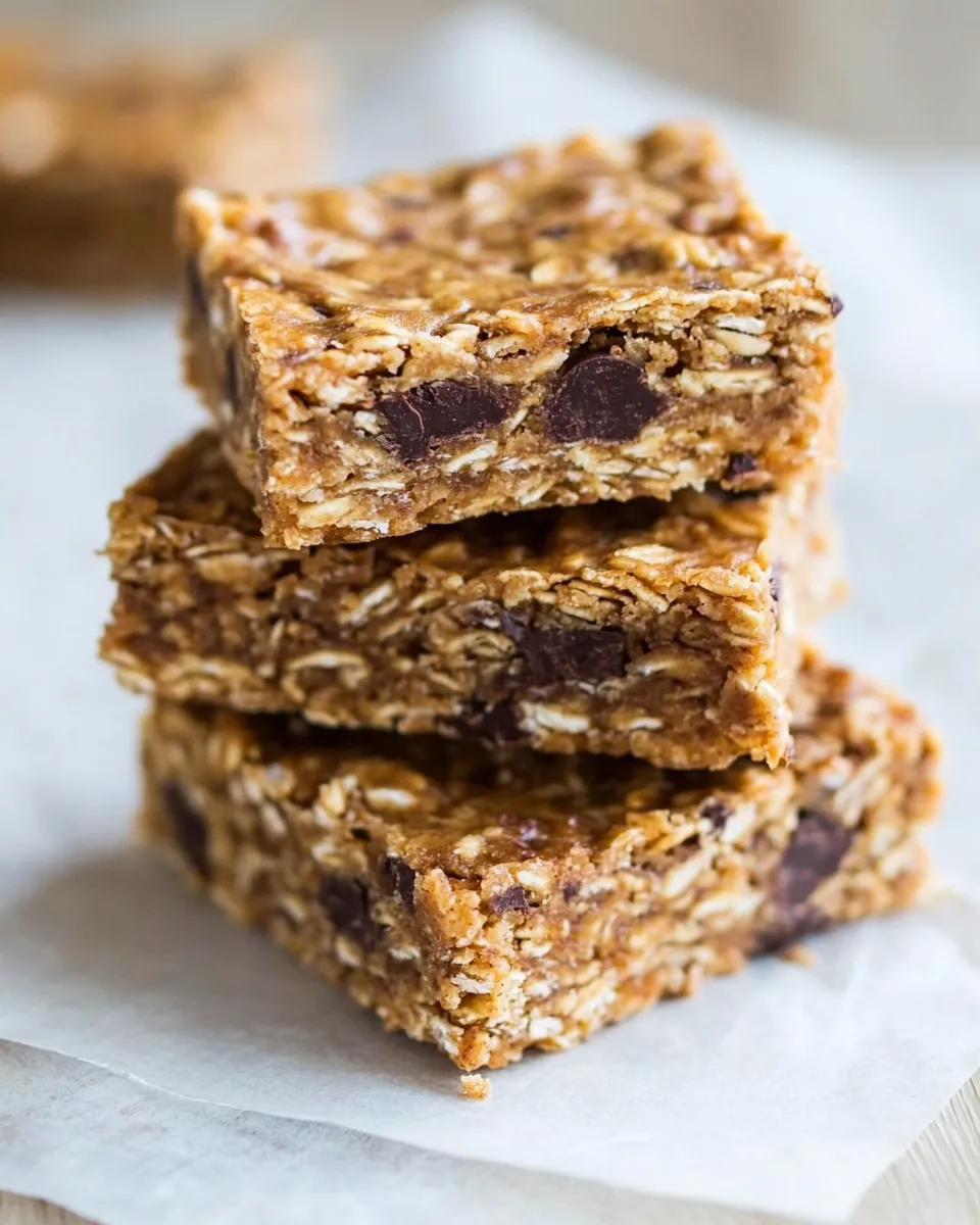 Healthy Peanut Butter Chocolate Chip Granola Bars recipe photo