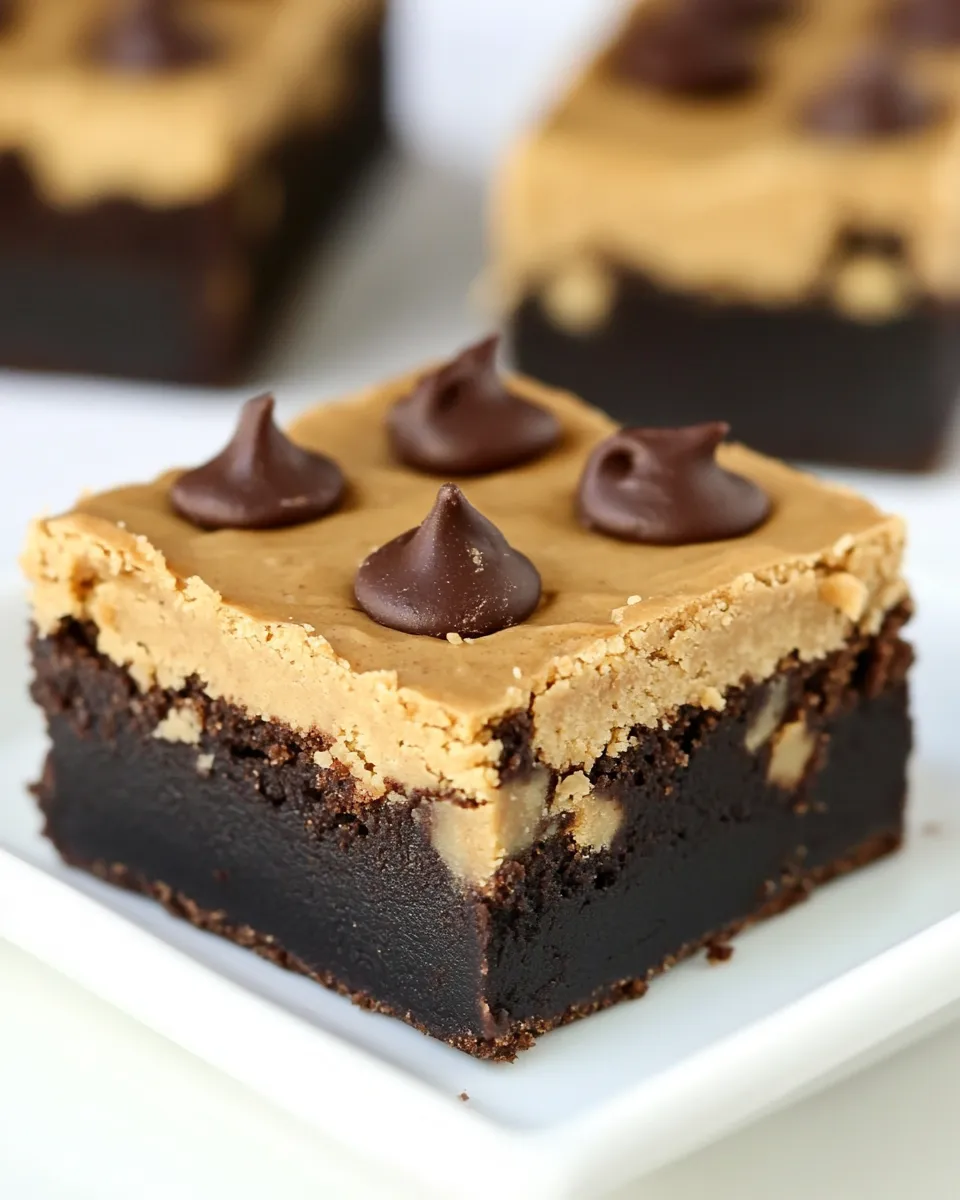 Best Peanut Butter Cookie Dough Brownies shot