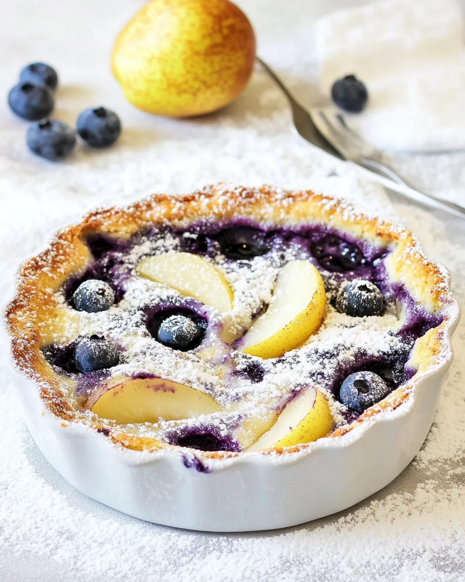 Homemade Pear Blueberry Vanilla Clafoutis photo