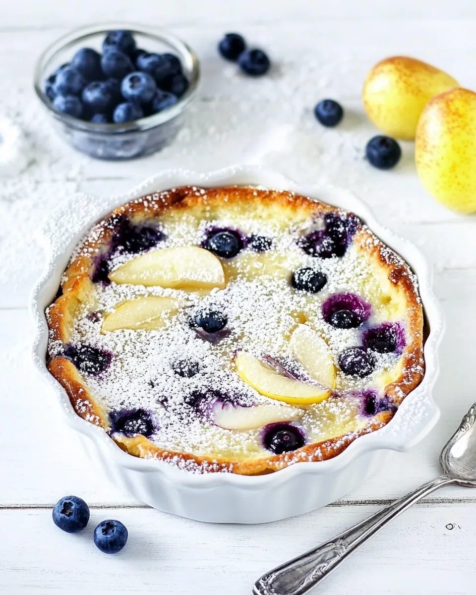 Classic Pear Blueberry Vanilla Clafoutis image