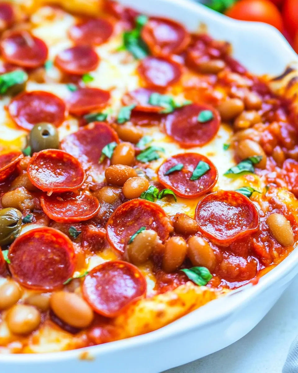 Easy Pepperoni Pizza Baked Beans recipe photo