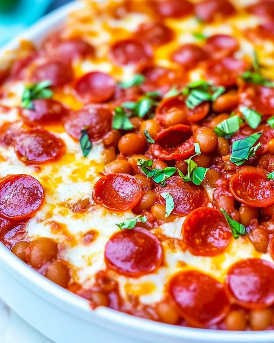 Delicious Pepperoni Pizza Baked Beans shot