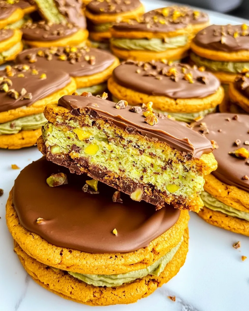 Delicious Pistachio Sandwich Cookies shot