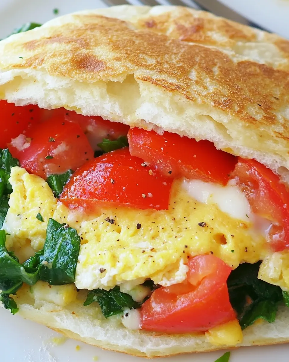 Delicious Pita Pocket Breakfast Sandwich image