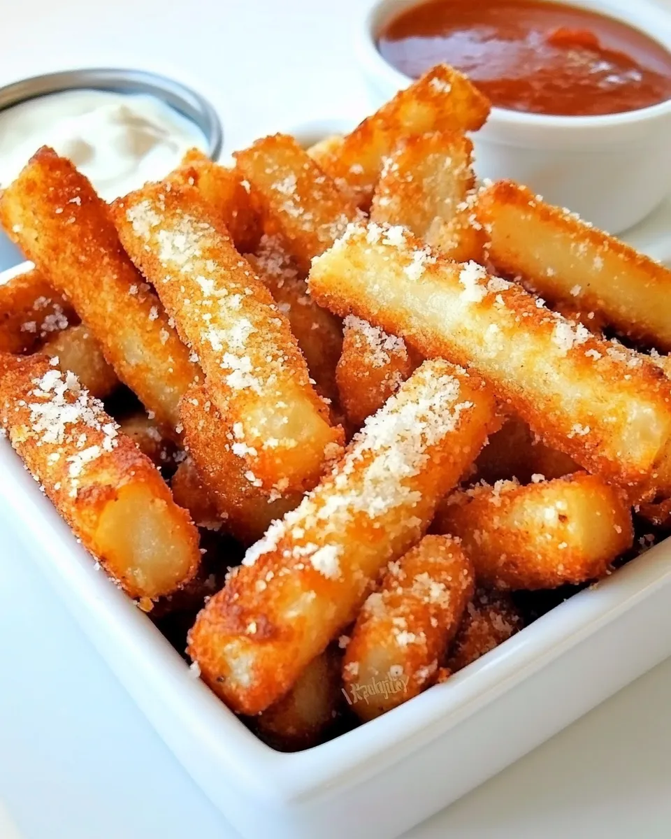 Delicious Potato Cheese Sticks shot
