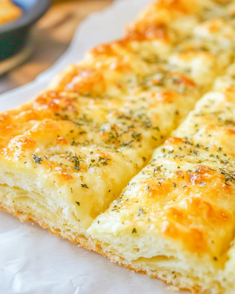 Homemade Puff Pastry Cheesy Garlic Bread recipe photo