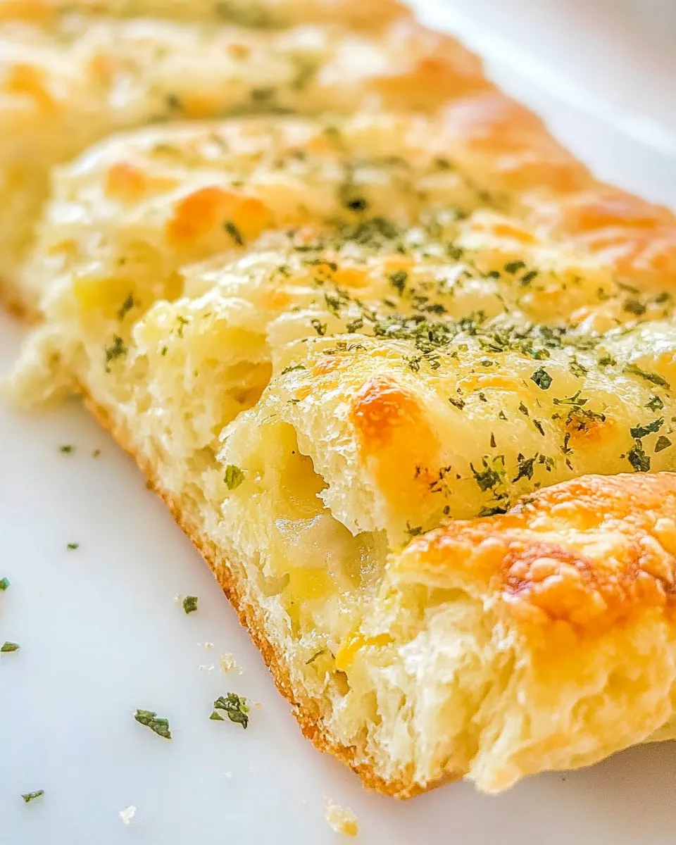Easy Puff Pastry Cheesy Garlic Bread food shot