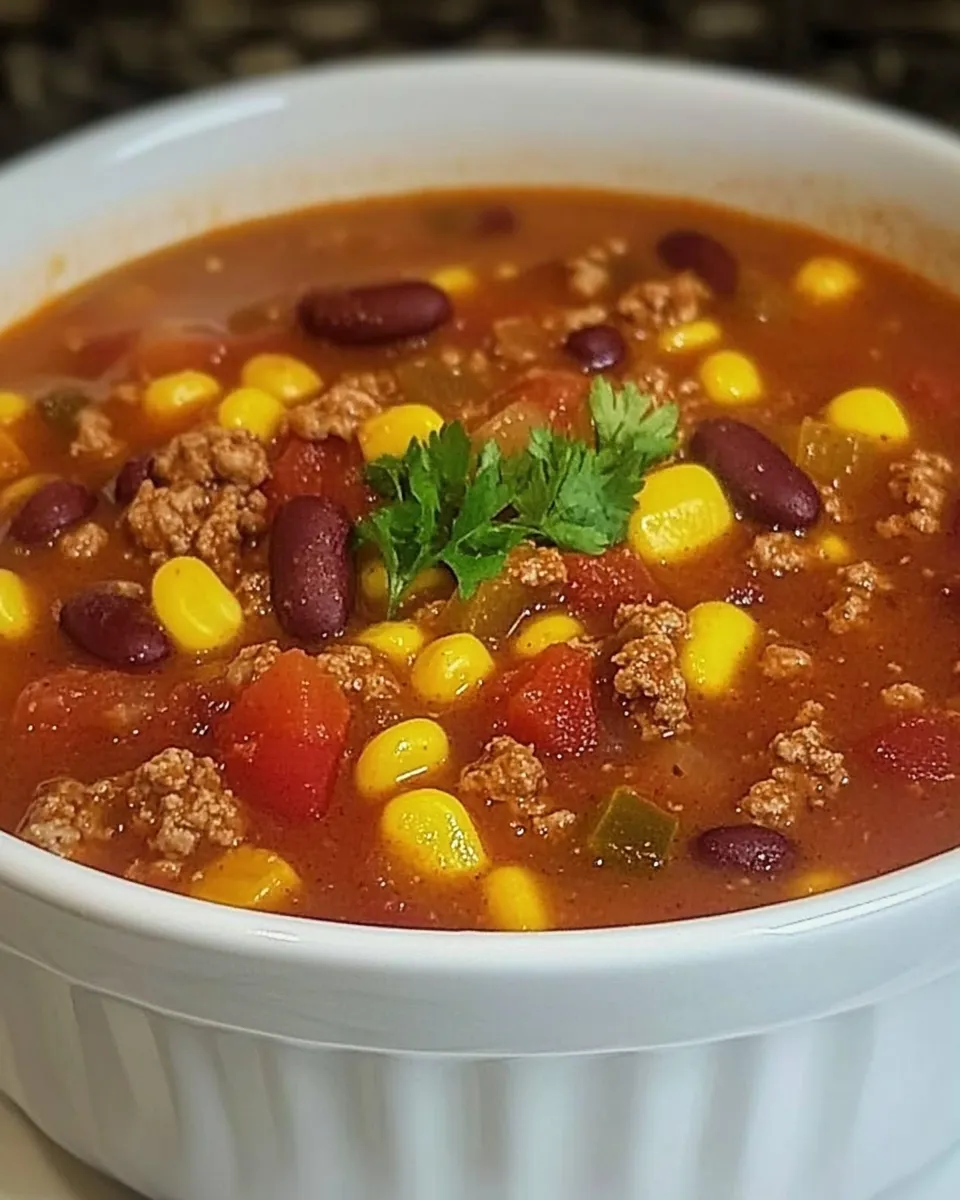 Easy Quick and Easy Taco Soup Recipe shot