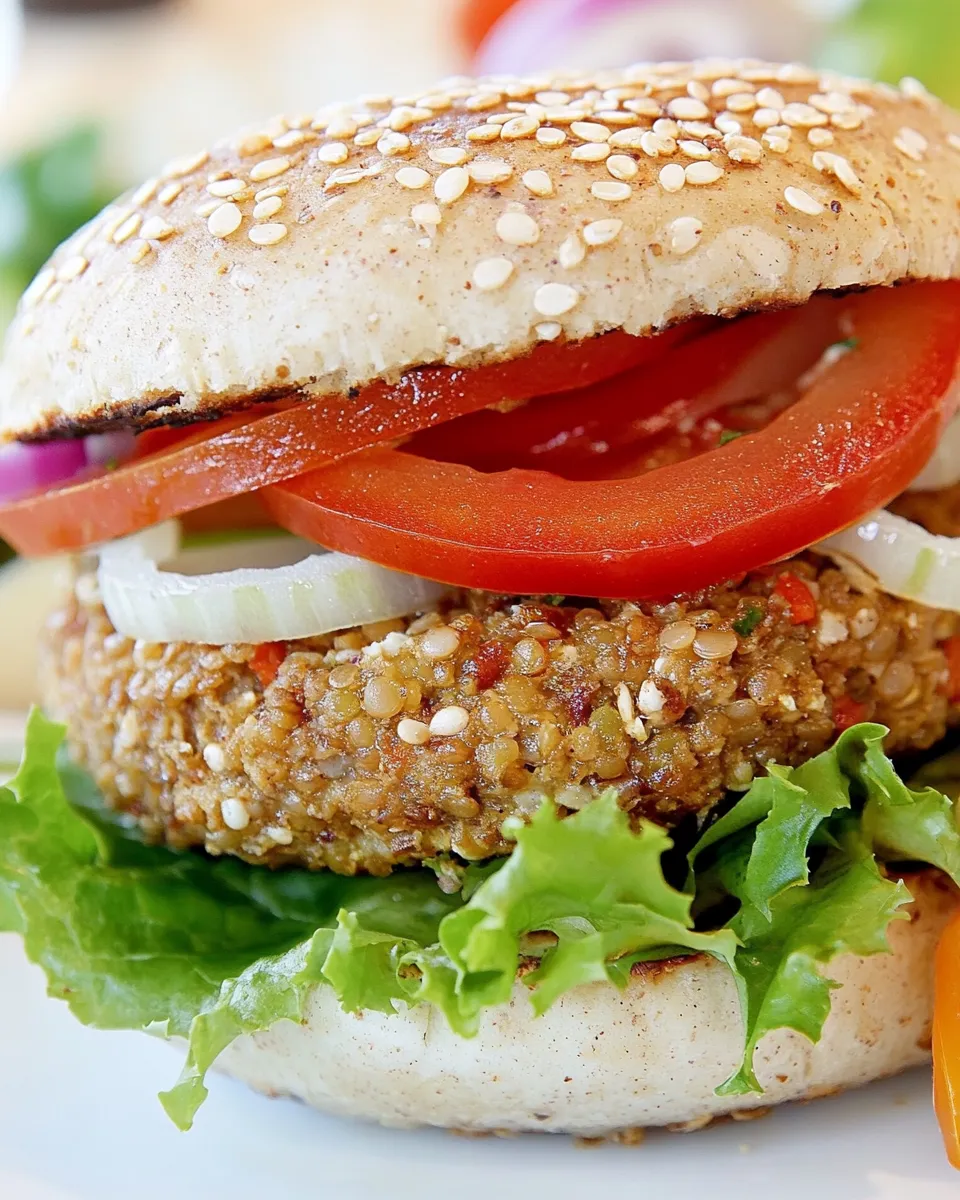 Healthy Quinoa Lentil Burger shot