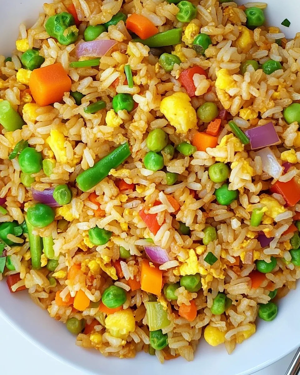 Classic Rainbow Veggie Fried Rice (Easy!) image
