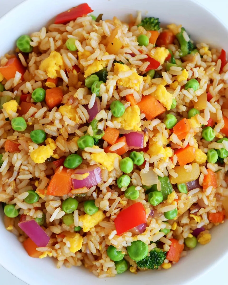 Delicious Rainbow Veggie Fried Rice (Easy!) shot