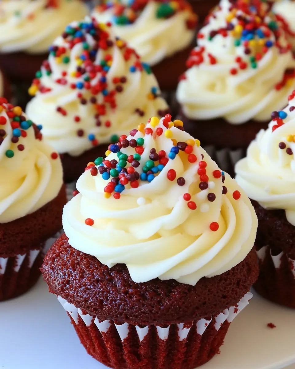 Homemade Red Velvet Birthday Cupcakes photo