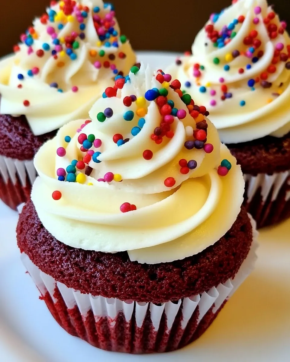 Classic Red Velvet Birthday Cupcakes image