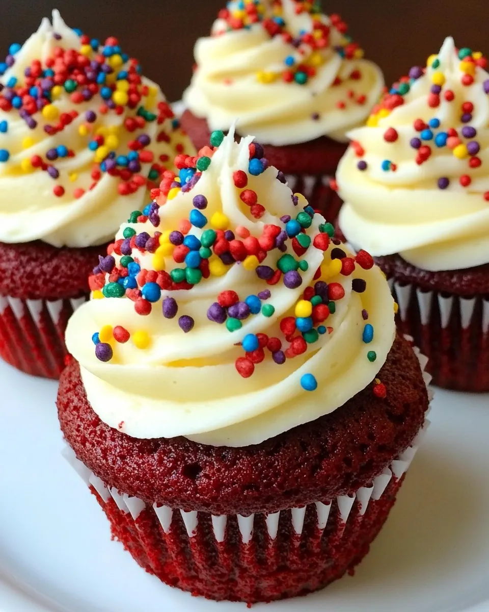 Delicious Red Velvet Birthday Cupcakes shot