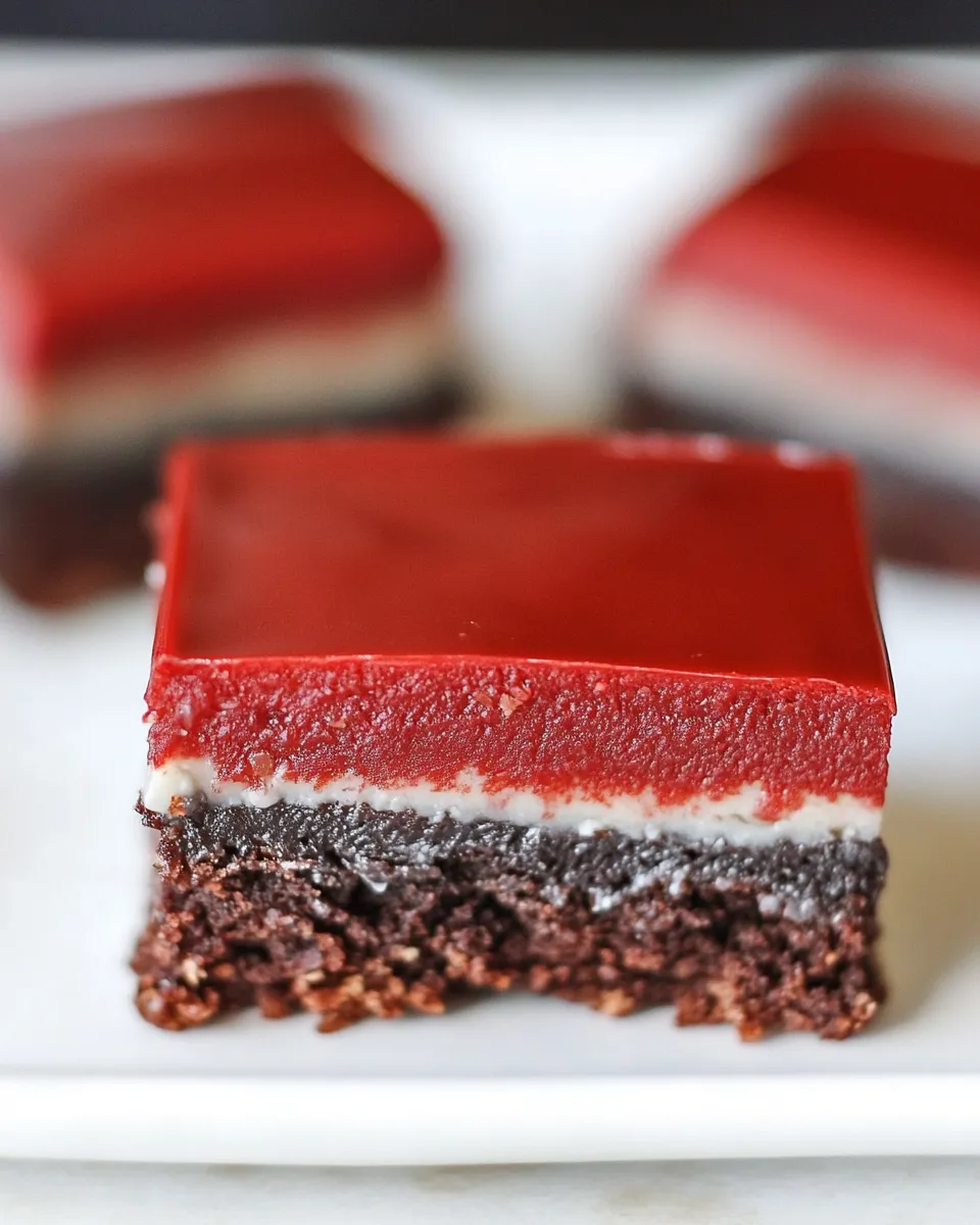 Easy Red Velvet Nanaimo Bars recipe photo