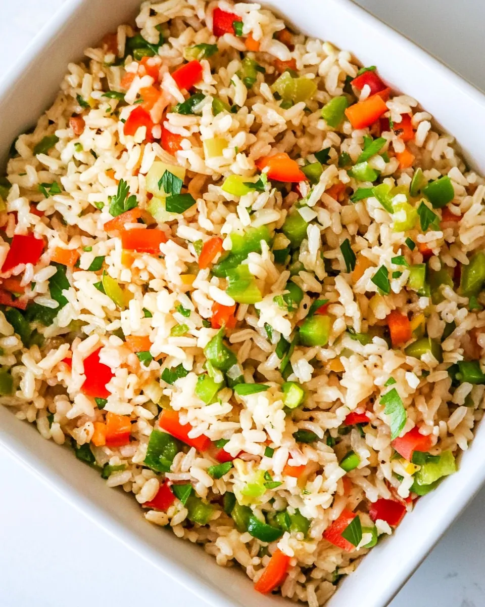 Delicious Rice With Peppers food shot