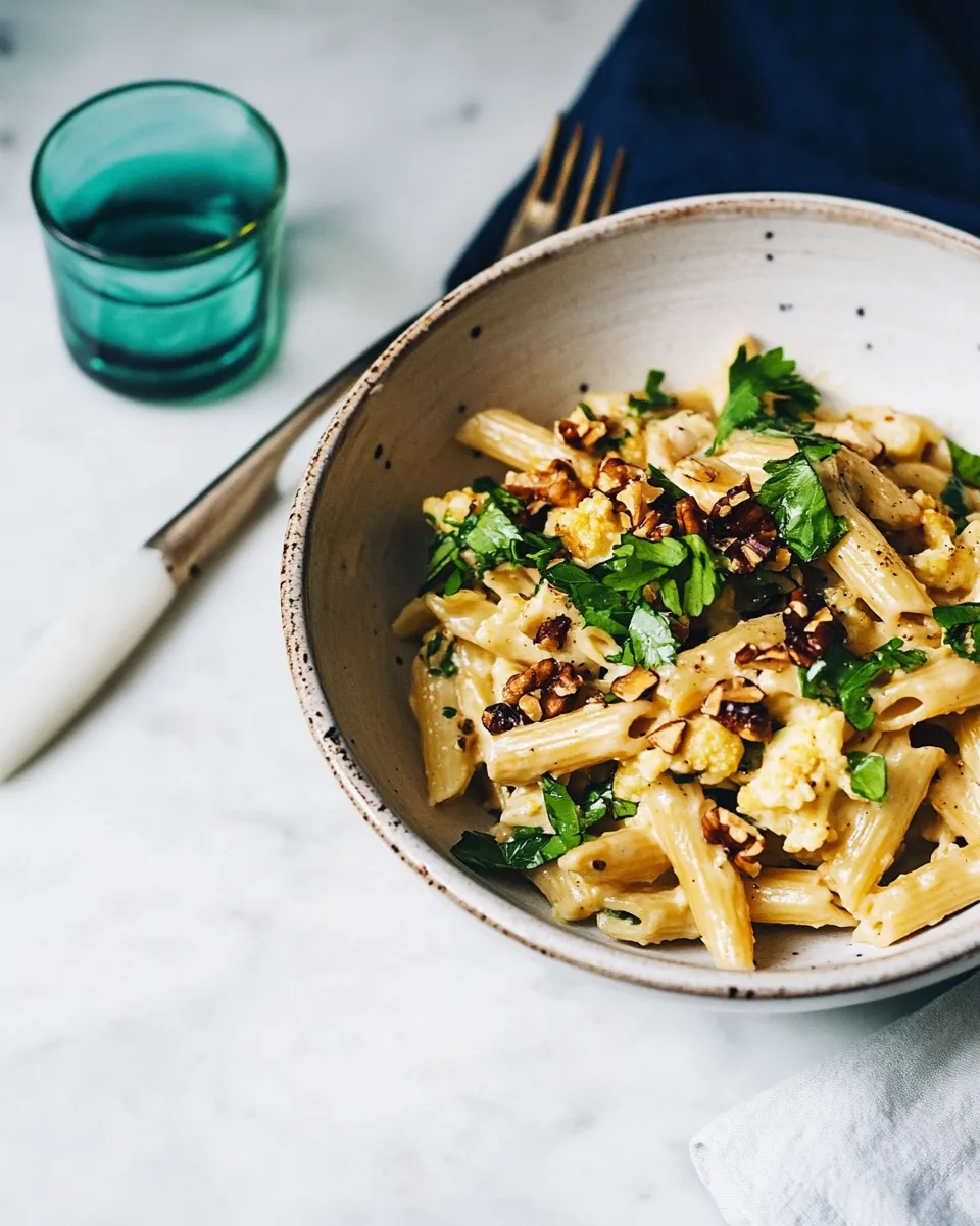 Savory Roasted Garlic & Cauliflower Pasta with Walnuts dish photo