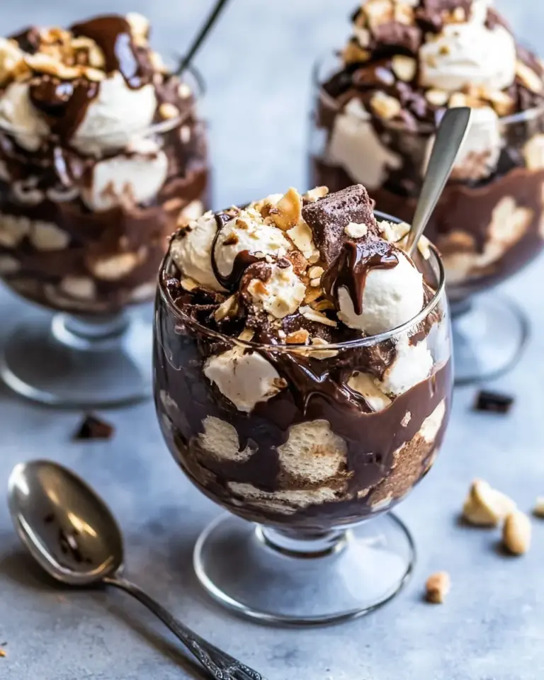 Homemade Rocky Road Pudding Parfaits. dish image
