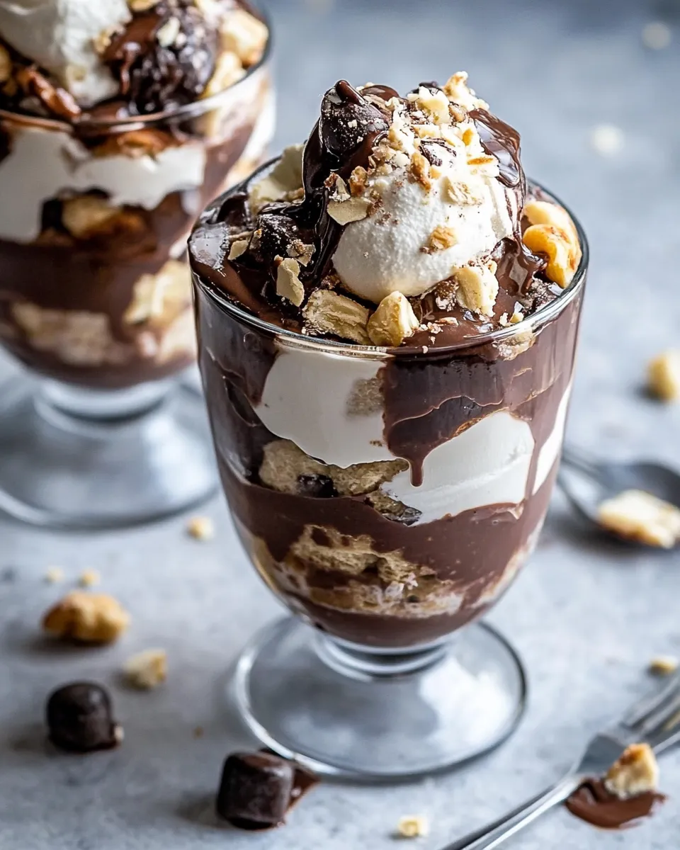 Best Rocky Road Pudding Parfaits. food shot