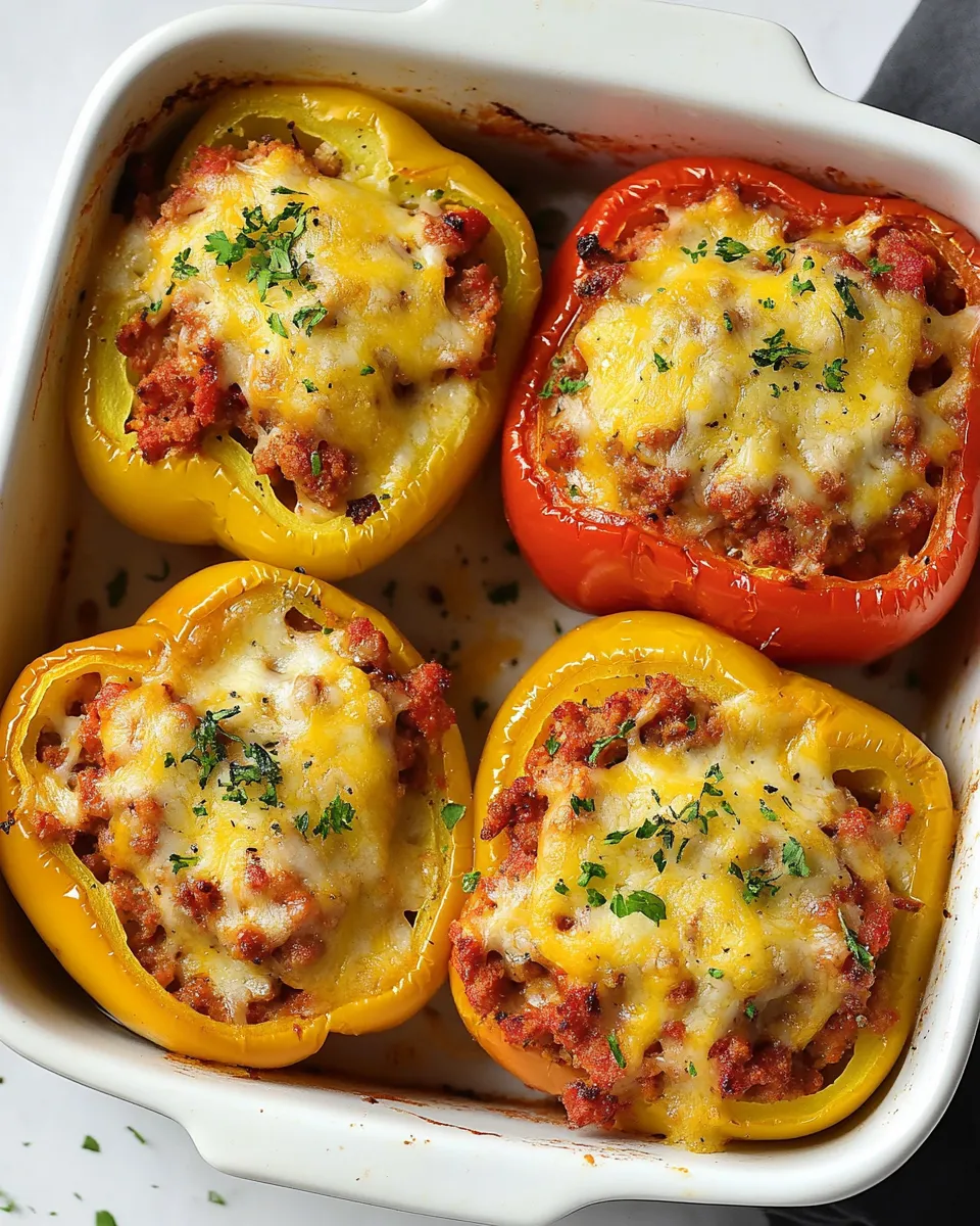 Delicious Sausage-Stuffed Peppers shot