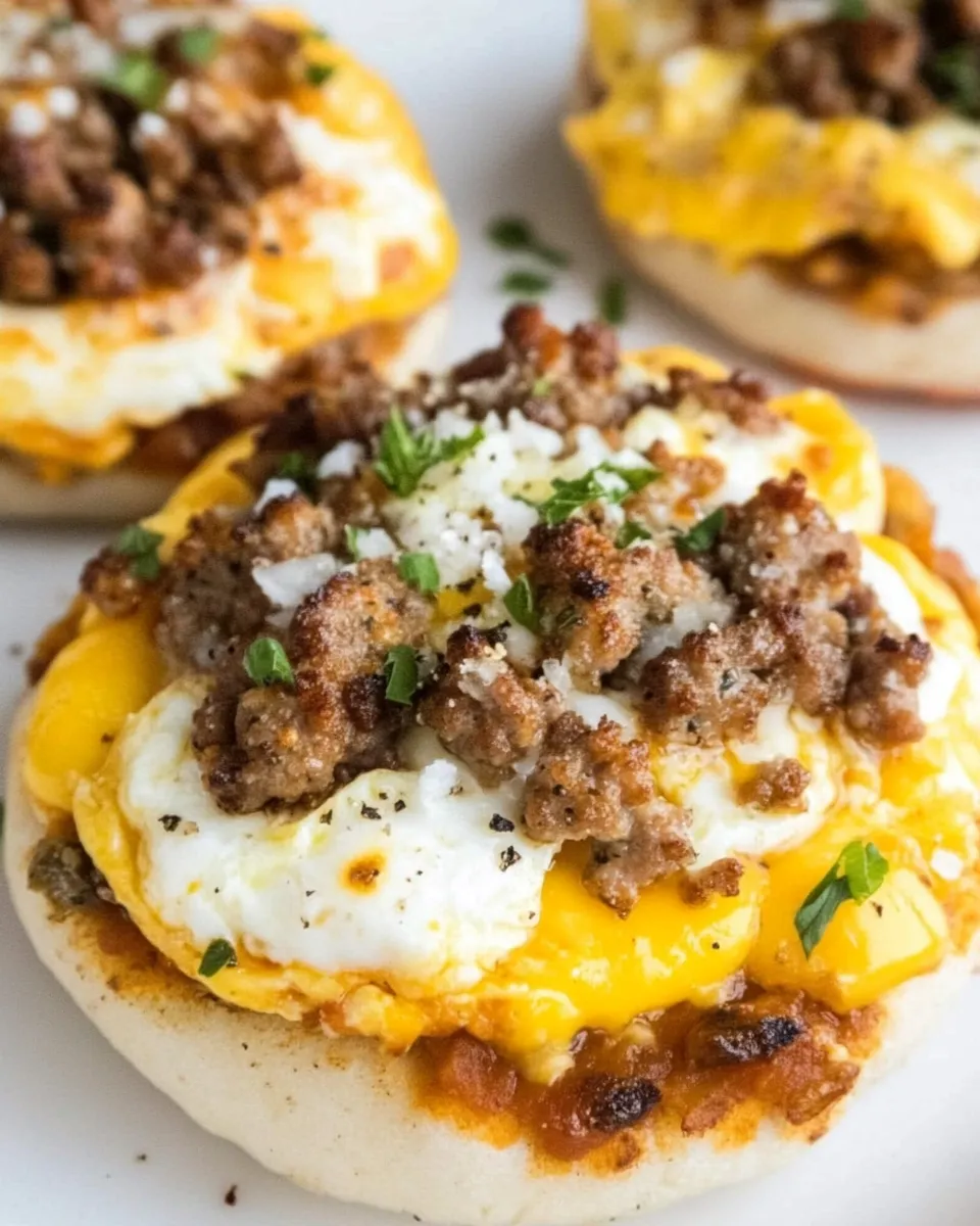 Easy Sausage, Egg & Cheese Bagel Pizzas photo