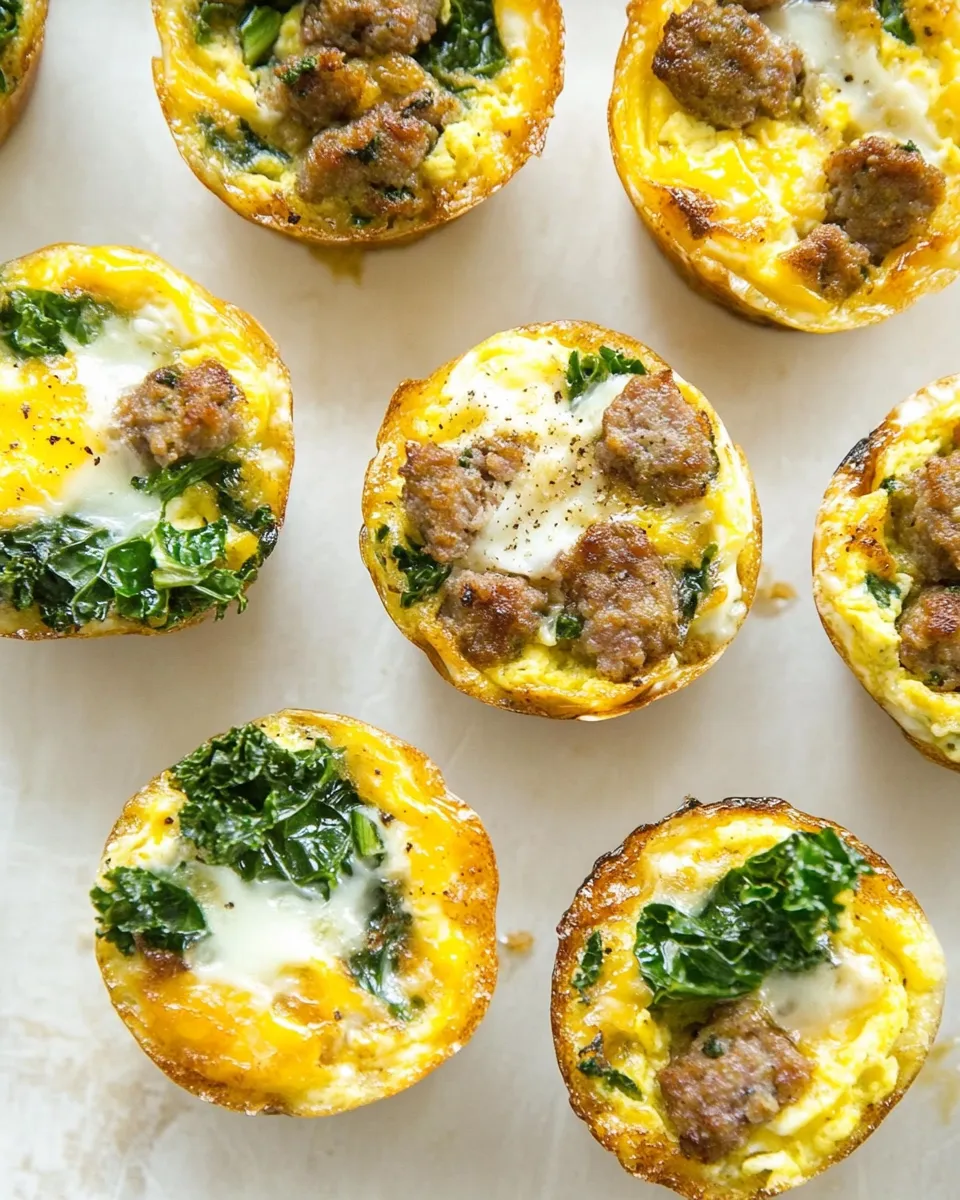 Easy Sausage and Kale Make Ahead Egg Muffins recipe photo