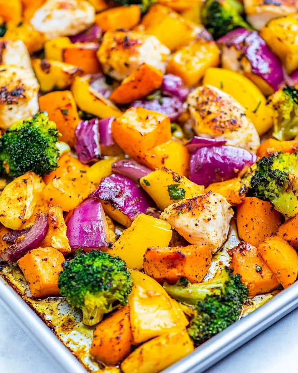 Healthy Sheet Pan Skinny Lemon Pepper Chicken and Vegetables image