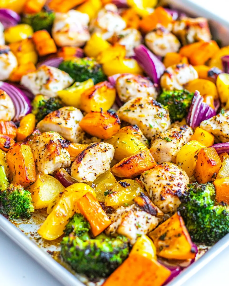 Delicious Sheet Pan Skinny Lemon Pepper Chicken and Vegetables recipe photo