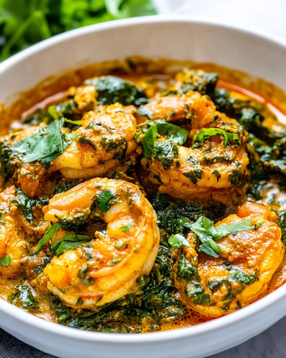 Delicious Shrimp Saag dish photo
