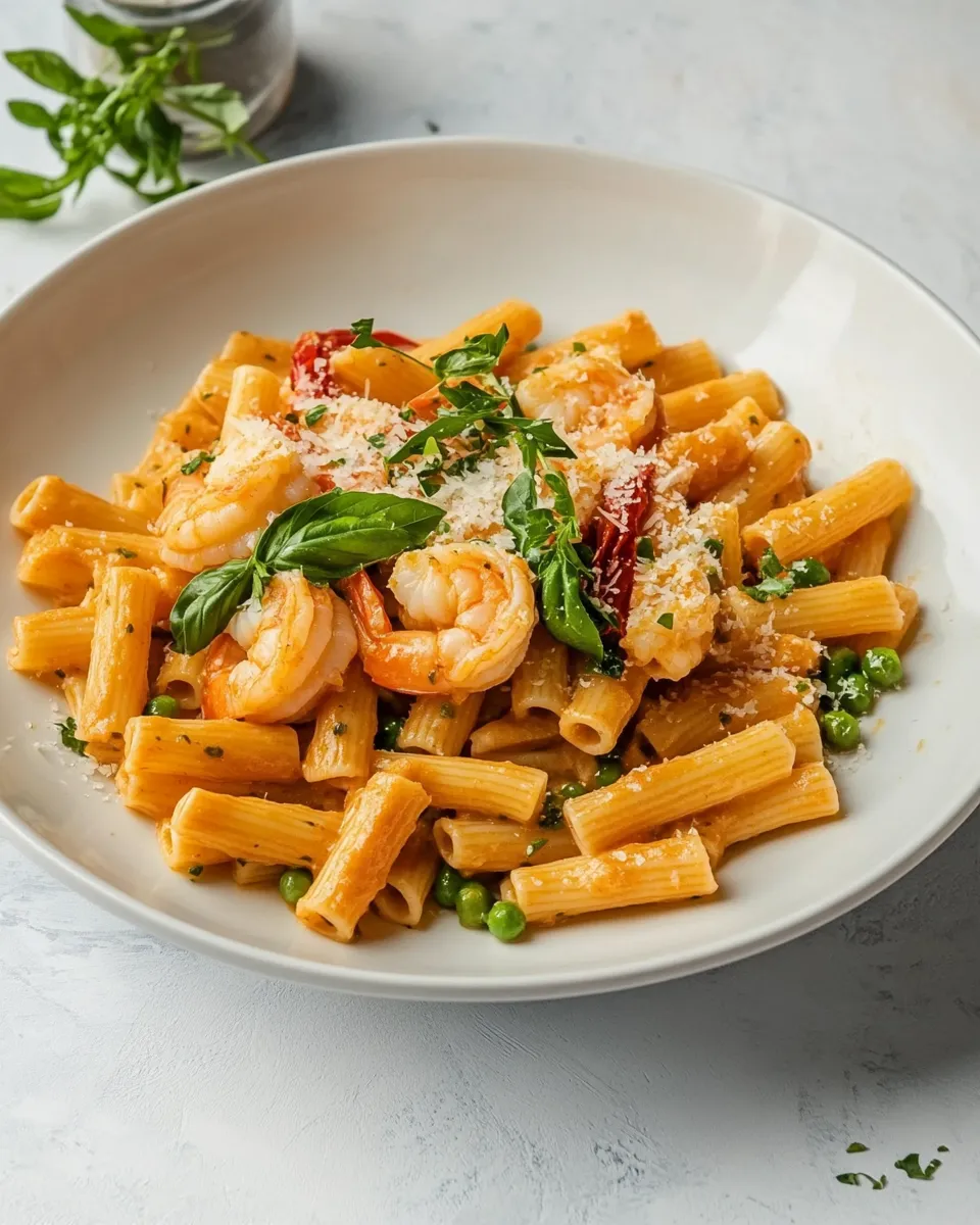 Classic Shrimp and Pea Rigatoni image