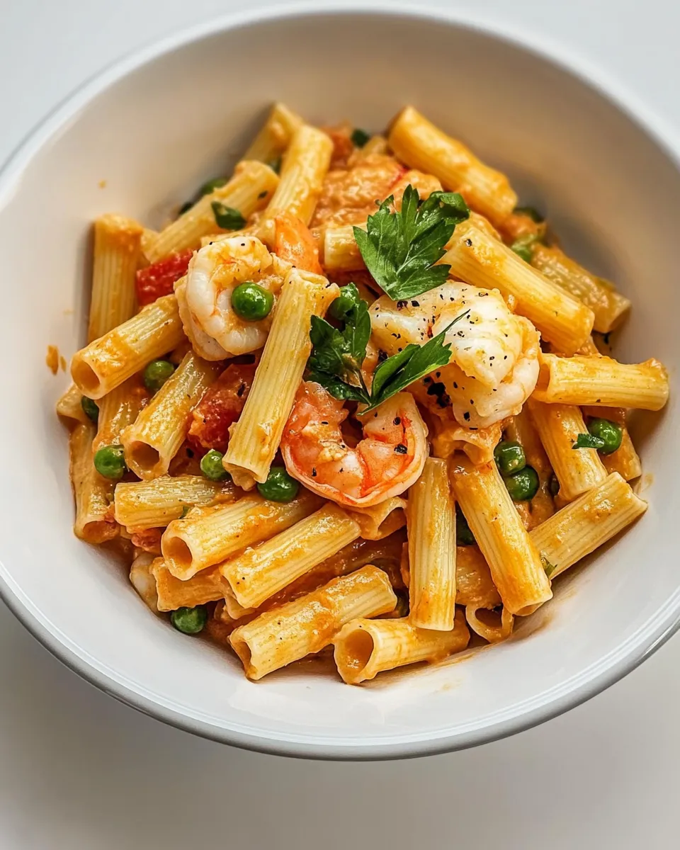 Easy Shrimp and Pea Rigatoni recipe photo