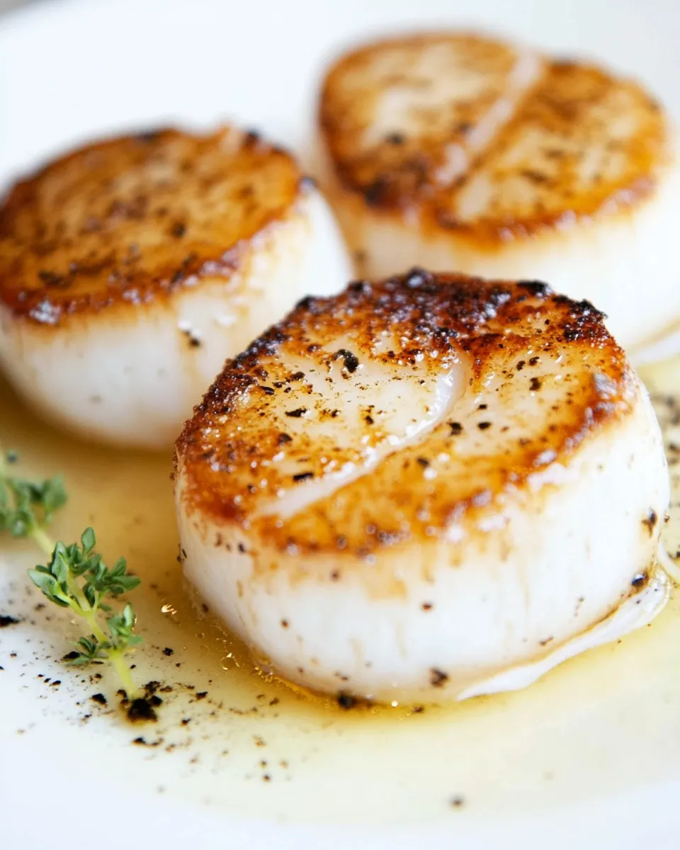 Delicious Simple Pan Seared Scallops image