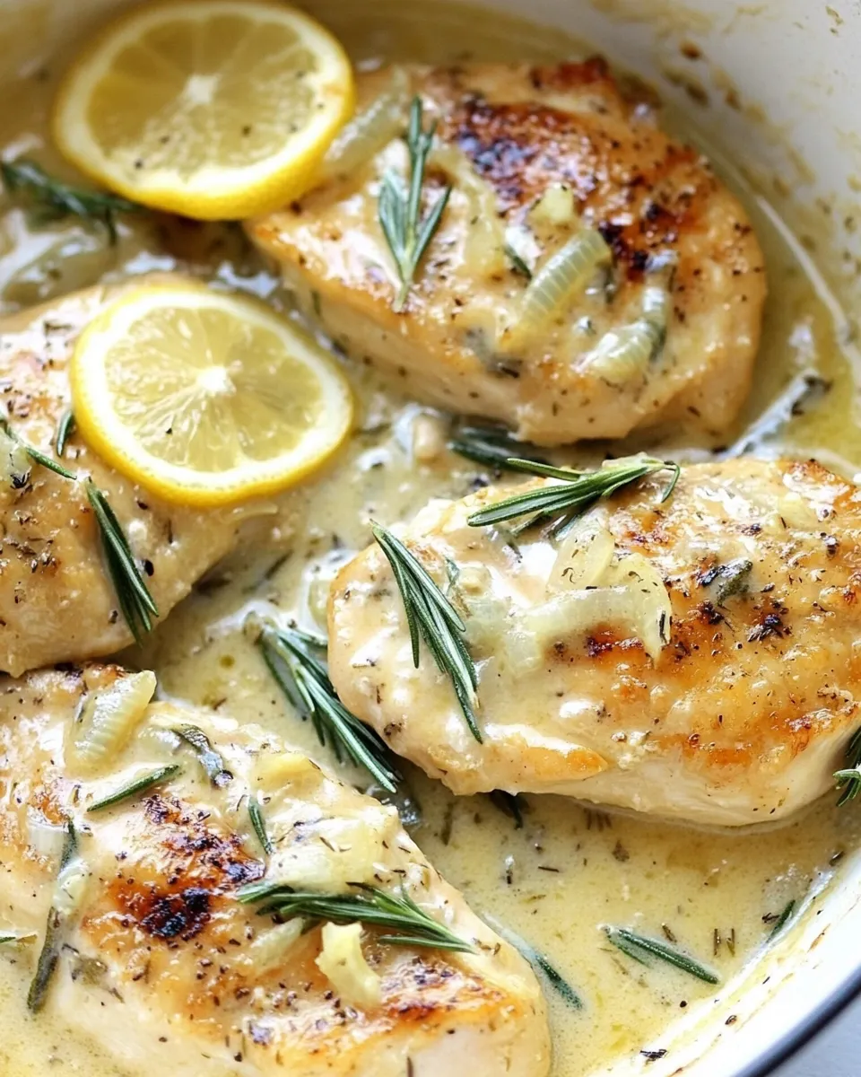 Delicious Skillet Creamy Lemon Rosemary Chicken image