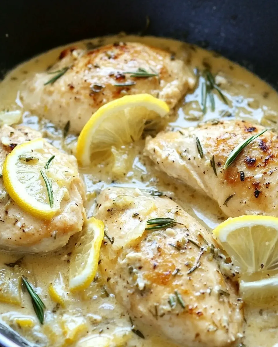 Quick Skillet Creamy Lemon Rosemary Chicken recipe photo