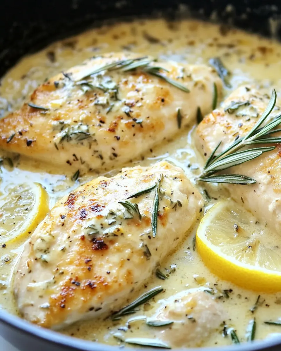 Classic Skillet Creamy Lemon Rosemary Chicken dish photo