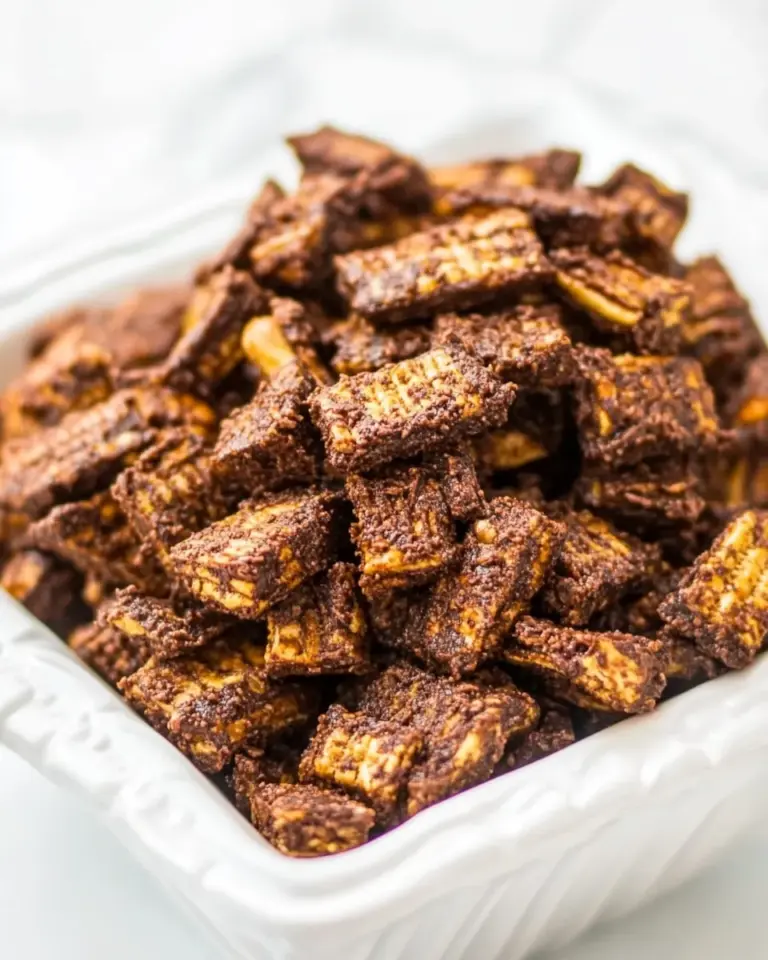 Homemade Skinny 100-Calorie Chocolate Peanut Butter Snack Mix photo
