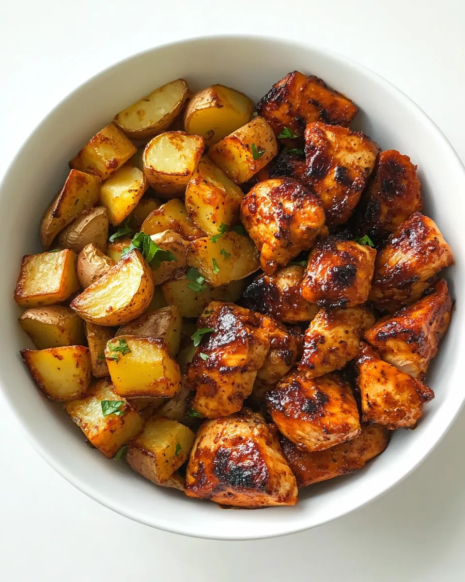 Easy Skinny Chicken and Roasted Potato Bowl recipe photo