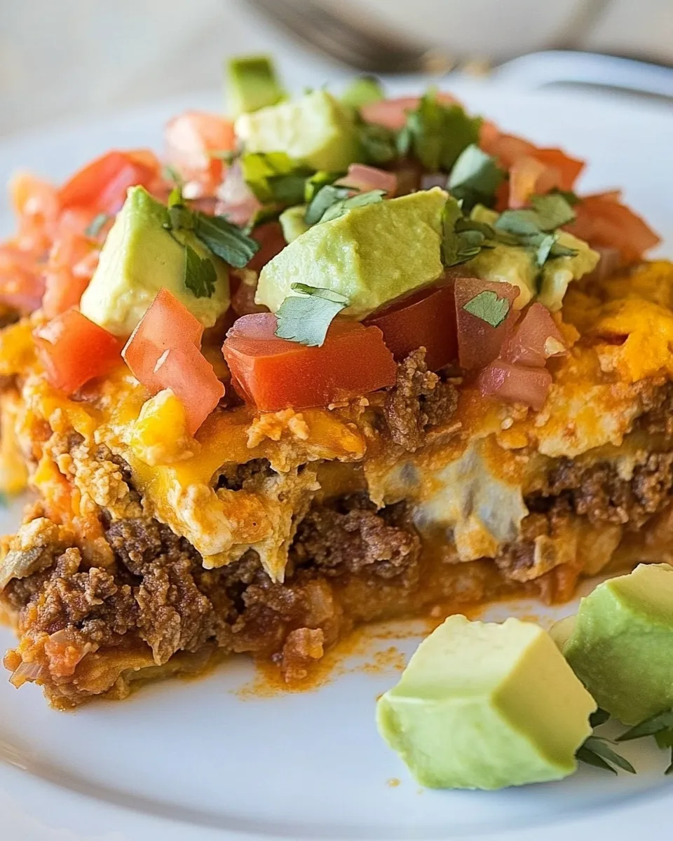 Delicious Skinny Taco Casserole shot