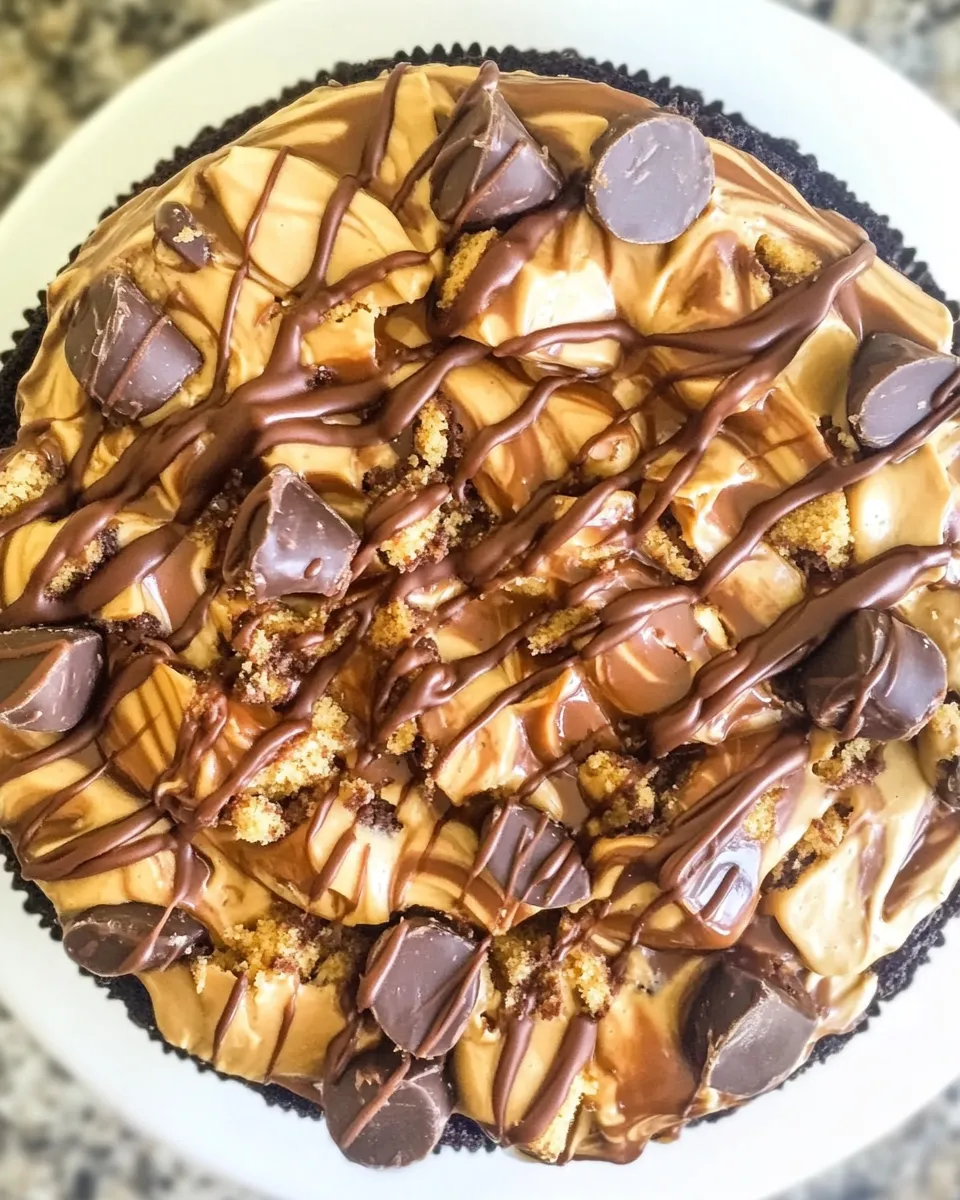 Delicious Slow Cooker Peanut Butter Cup Swirl Cake recipe image