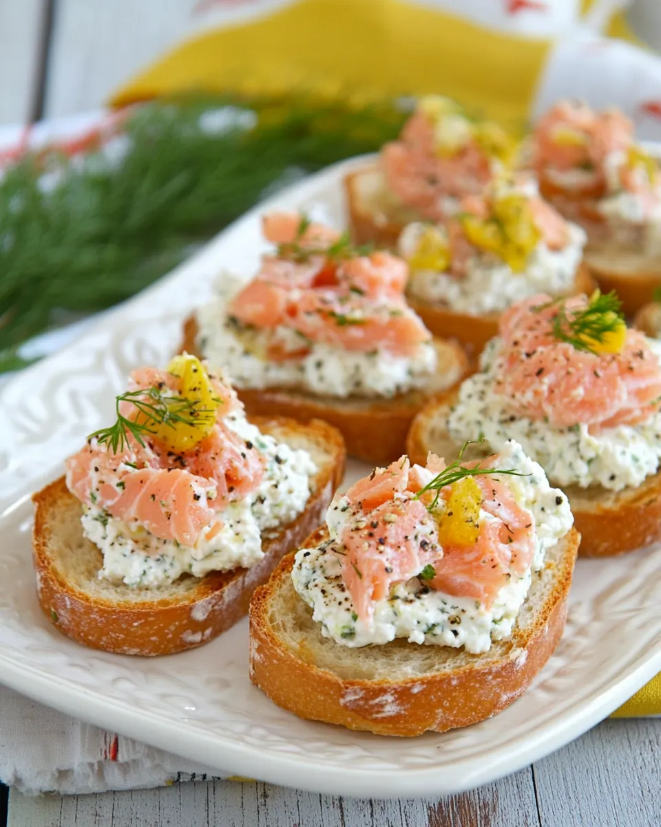 Delicious Smoked Salmon and Ricotta Crostini Recipe image