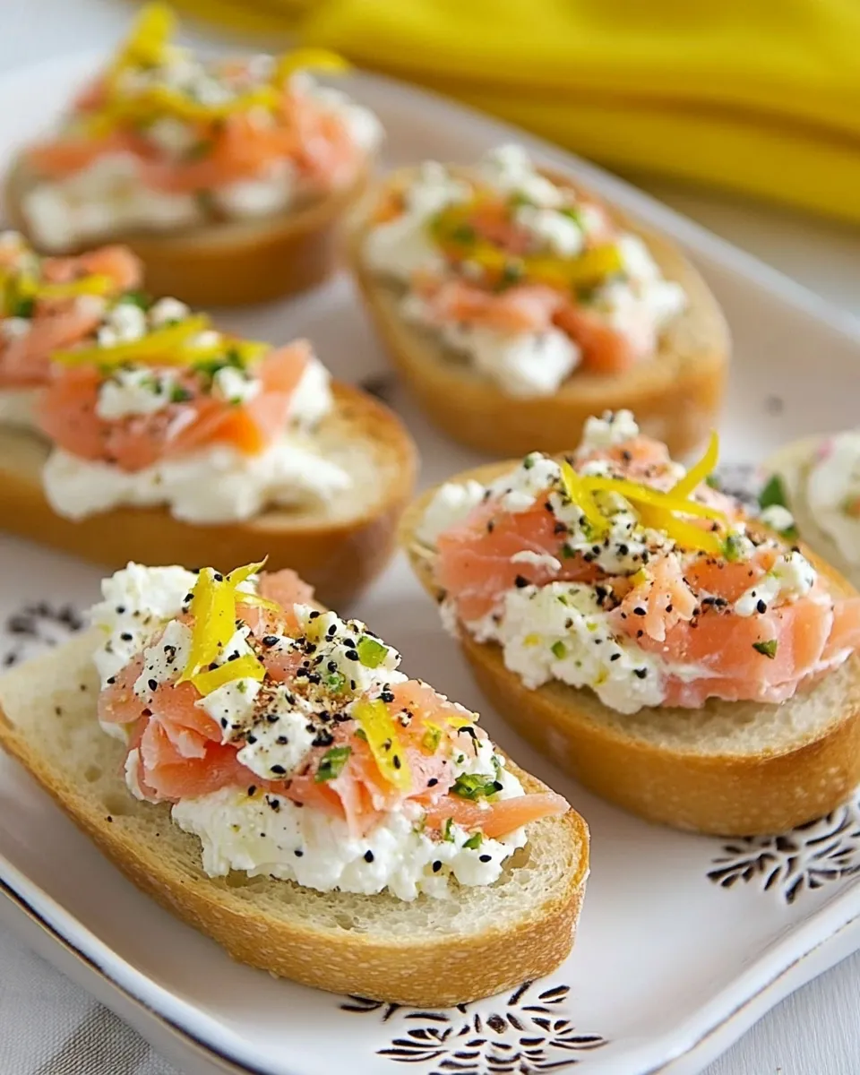 Easy Smoked Salmon and Ricotta Crostini Recipe shot