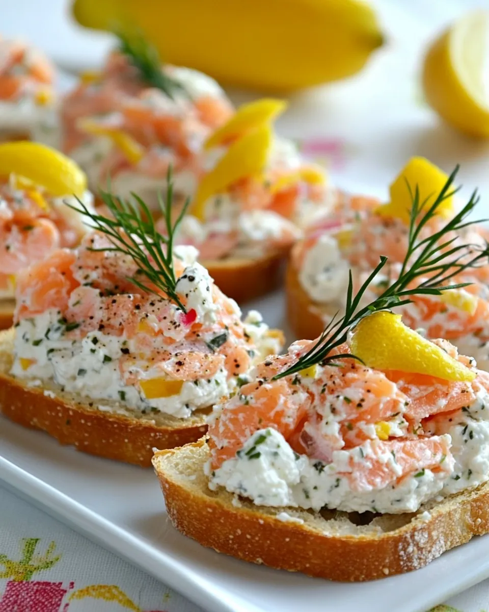 Tasty Smoked Salmon and Ricotta Crostini Recipe dish photo