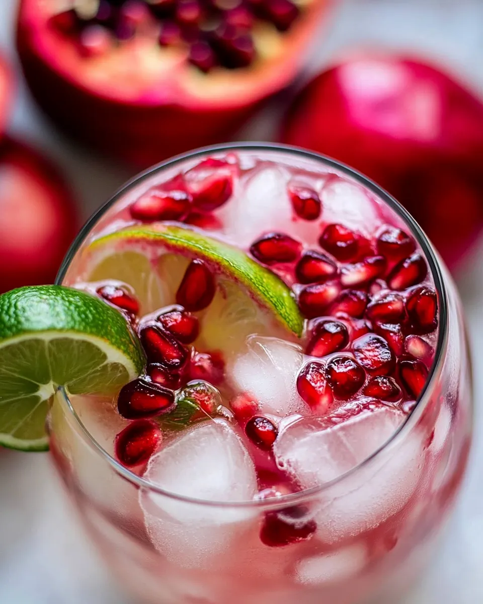 Delicious Sparkling Pomegranate Juice shot