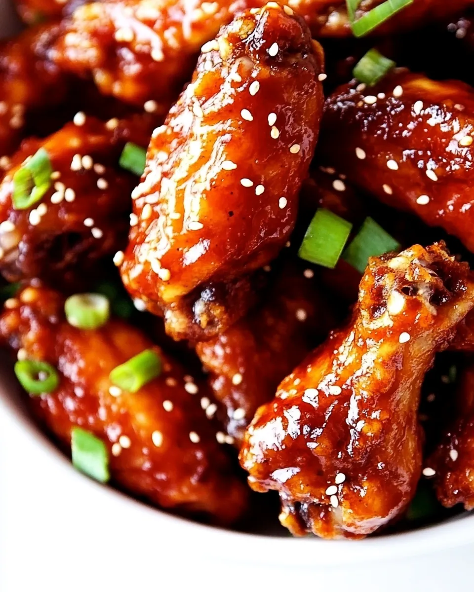 Delicious Spicy Korean Chicken Wings shot