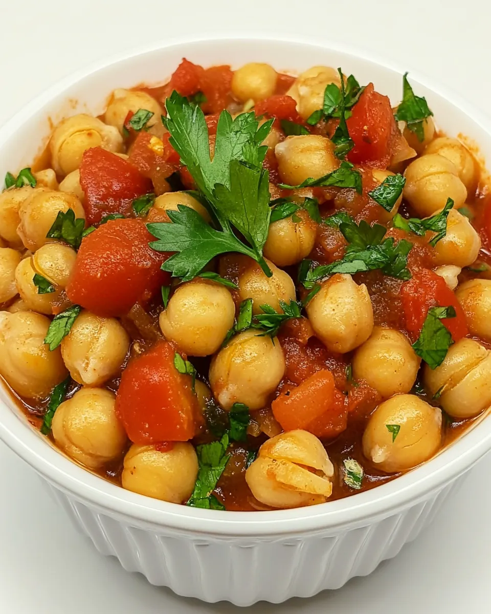 Delicious Spicy Mediterranean Chickpeas shot