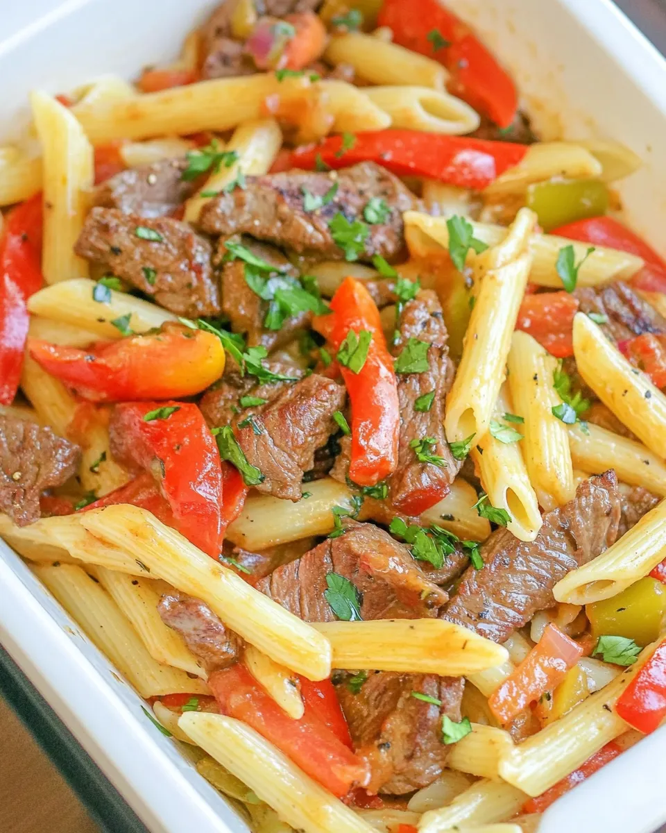 Easy Steak Fajita Pasta recipe photo