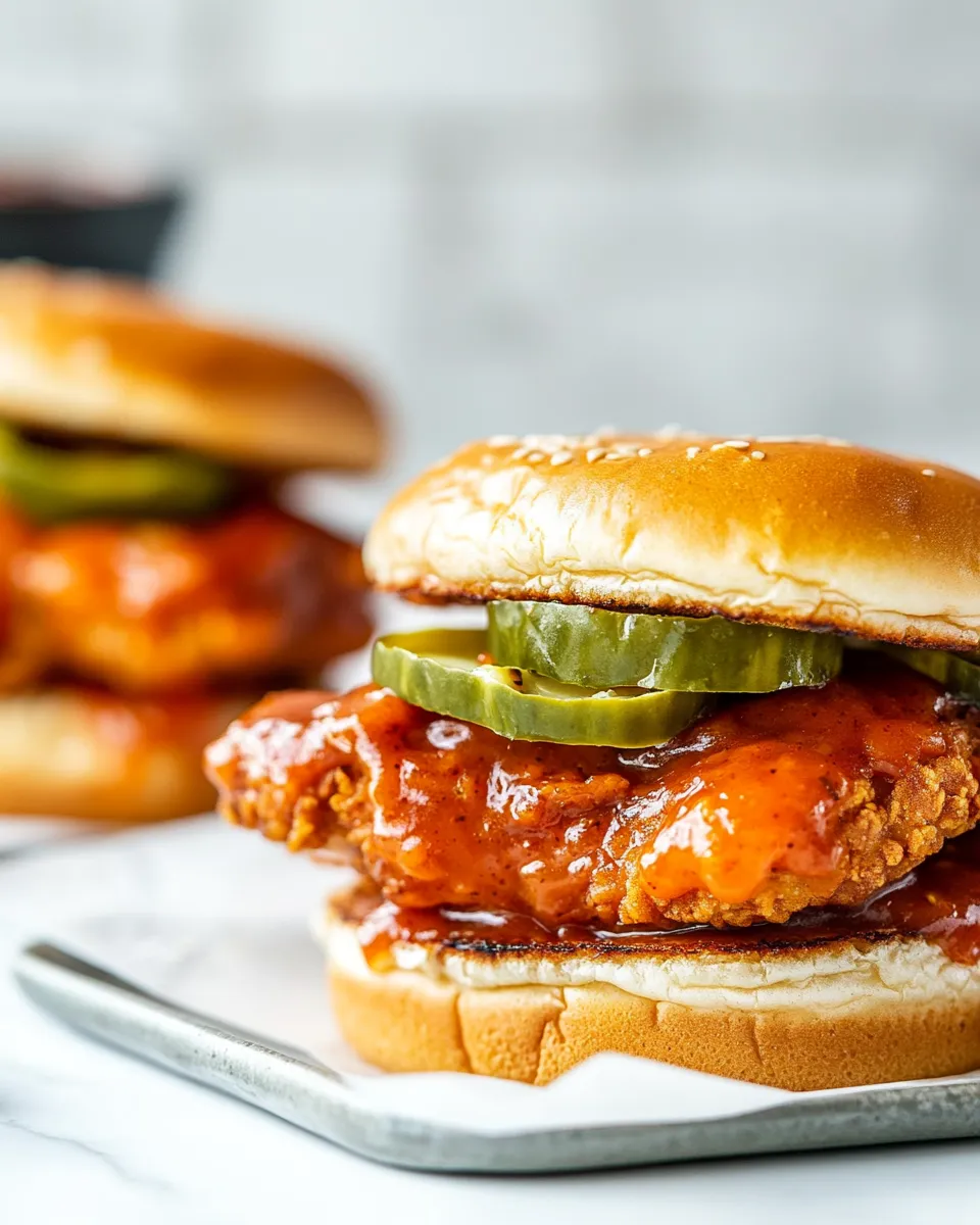 Delicious Sticky Sweet Chili Fried Chicken Sandwiches image